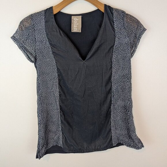 Anthropologie Dolan Left Coast Velvet Veneer Blouse, Sz 8 - Picture 1 of 4